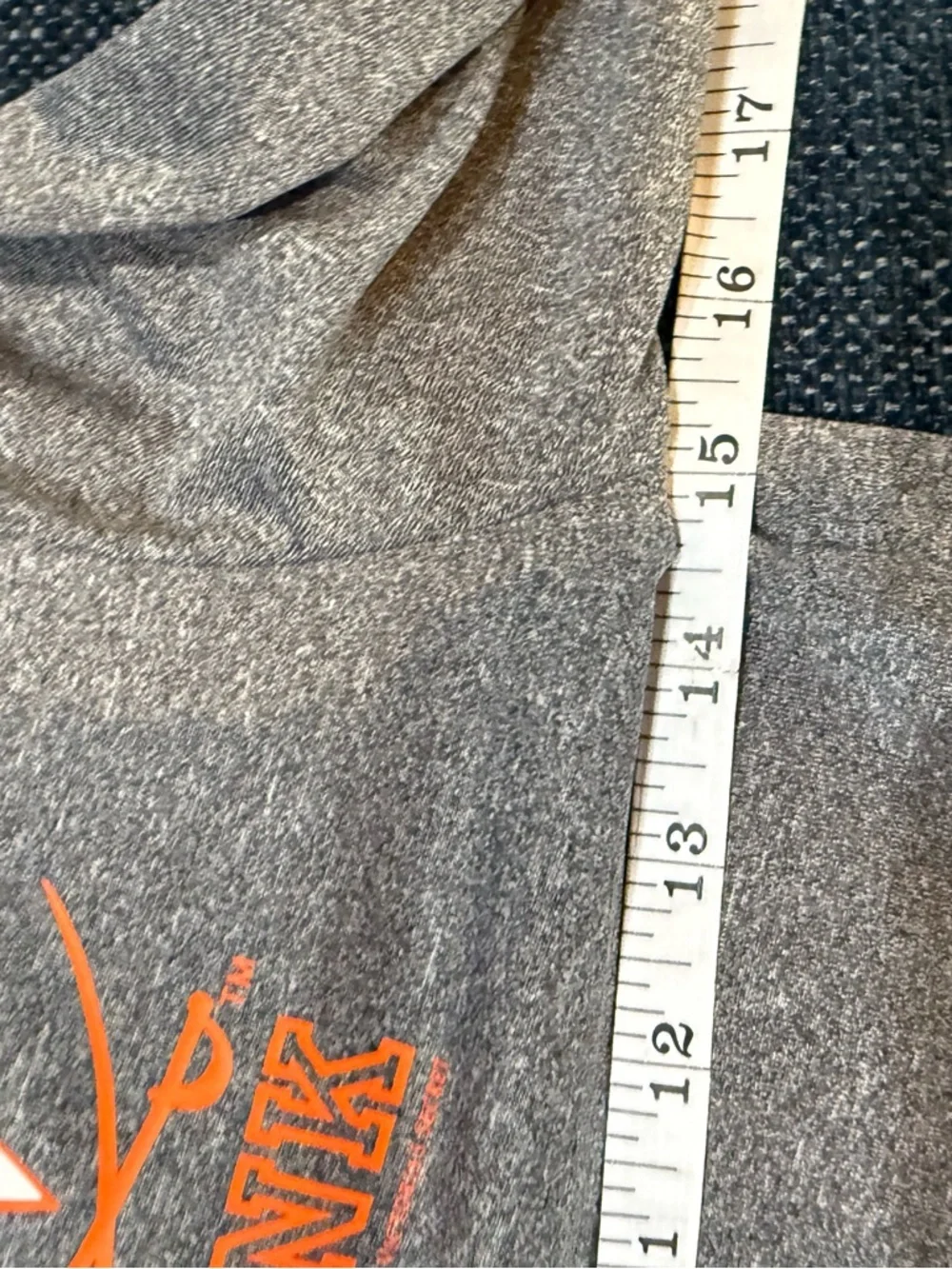 PINK Victoria's Secret Gray Half-Zip Pullover with Orange Logo - Picture 6 of 7